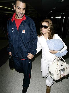Eva Longoria and Tony Parker Arrive in Texas