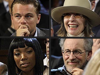 Leo, Brandy Listen Intently at Star-Heavy Democratic Debate