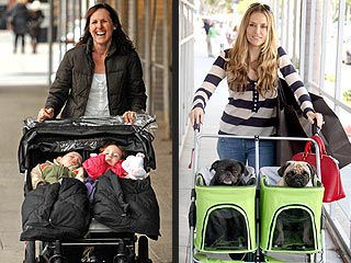 Out for a Stroll: Molly Shannon's Babies & Brooke Mueller's Pugs