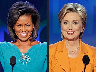 Hillary Clinton and Michelle Obama Trade Compliments in Denver