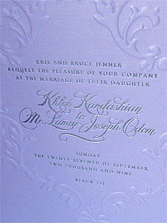 PHOTO: Khloe and Lamar's Wedding Invite