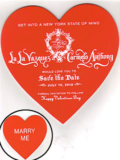 PHOTO: LaLa Vazquez & Carmelo Anthony’s Wedding Save-the-Date Card