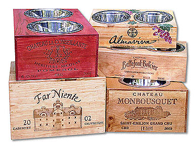 Wine Crate Pet Bowls Take Fido to the Vineyard Without Leaving Home