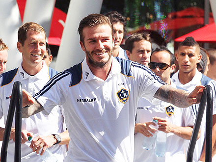David Beckham Pounds Pasta in Jersey