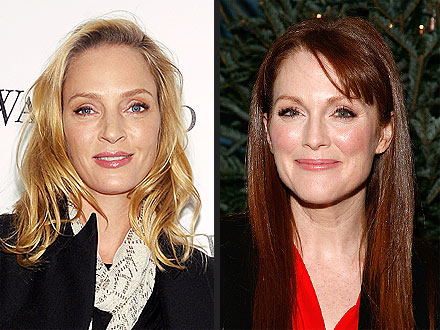 Julianne Moore & Uma Thurman Party Together in N.Y.C.