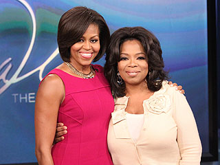 Oprah Winfrey Welcomes Michelle Obama to Show