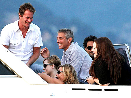 George Clooney, Lake Como Boat Trip Pictures