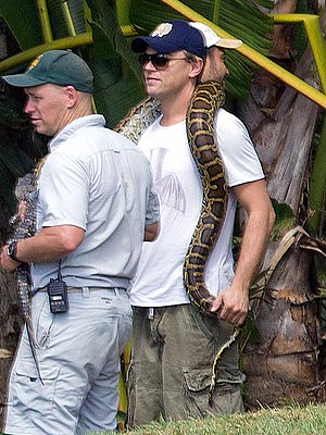 Leonardo DiCaprio Visits Australia Zoo, Meets Snake