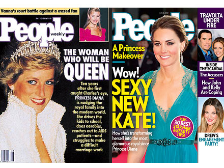 Princess Diana 1990 PEOPLE Magazine Cover, Kate in 2012