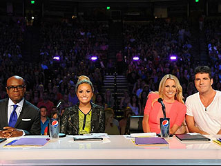 Britney Spears Debuts as an X Factor Judge | Britney Spears, Antonio L.A. Reid, Demi Lovato, Simon Cowell