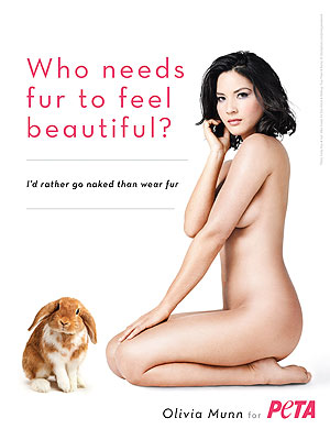 Olivia Munn Naked in PETA Ad