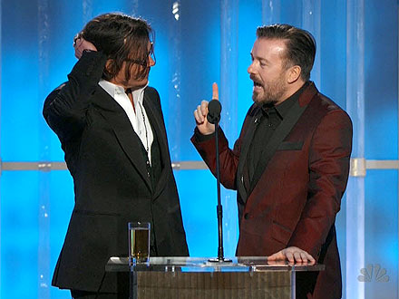 Golden Globes: Ricky Gervais Zings Kim Kardashian, Johnny Depp