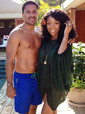 Brandy Shows Off Her Engagement Ring in Hawaii