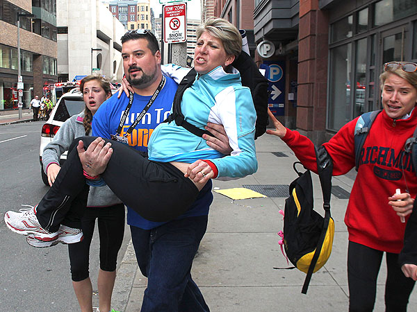 Joe Andruzzi, Former New England Patriot, Helps Injured at Boston Marathon