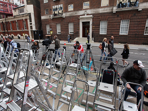 Royal Baby Buzz Building Outside Kate's Maternity Wing
