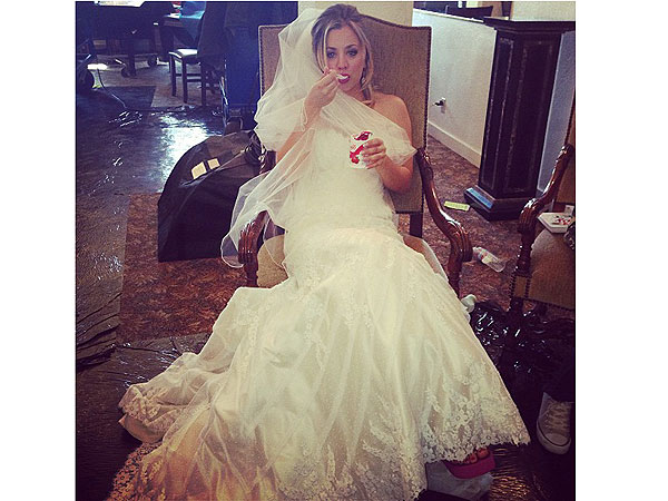 Kaley Cuoco Shares Pic of Herself in a Wedding Dress