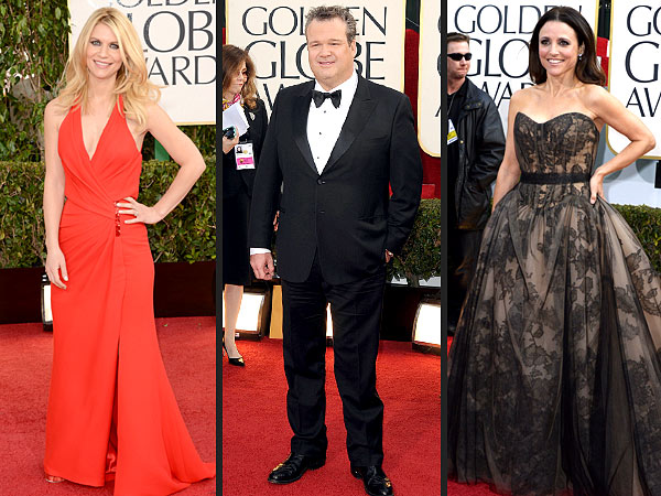 Golden Globes Red Carpet 2013 - Claire Danes, Julia Louis-Dreyfus Moments