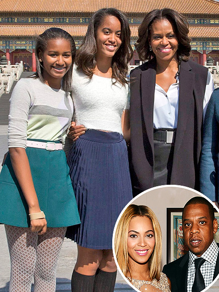 Michelle Obama & Daughters Attend Beyoncé & Jay Z Concert in Chicago