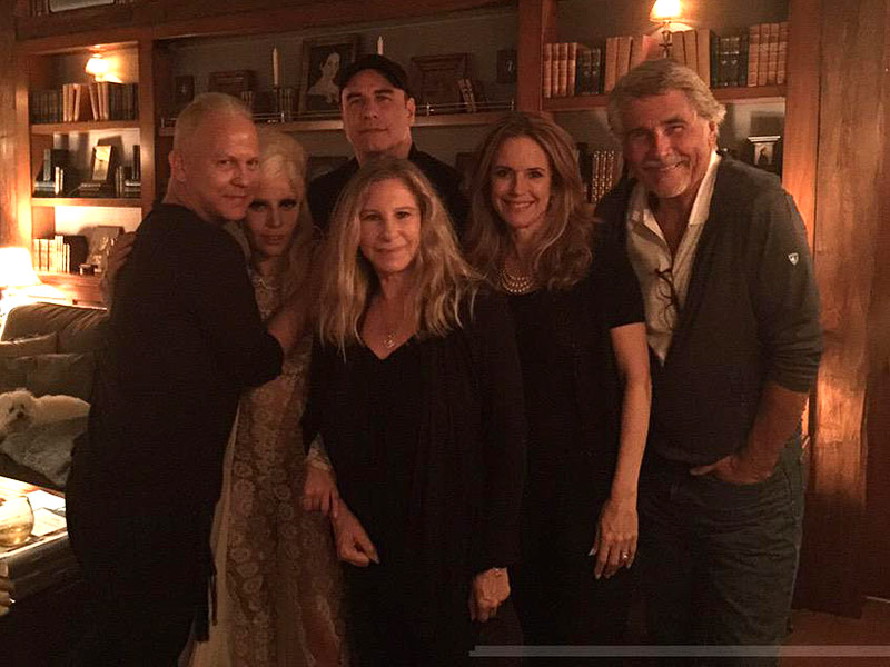 Lady Gaga, John Travolta and Ryan Murphy at Barbara Streisand's House