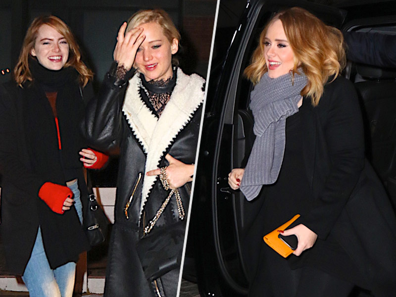 Adele, Jennifer Lawrence and Emma Stone Dinner in NYC