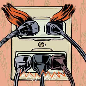 Angry plug illustration
