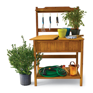 wood potting station by sith & hawken