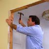 Cut four short 1x4s to serve as nailing blocks for the new drywall patch