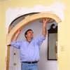 Start the final installation by first lifting the elliptical archway into place