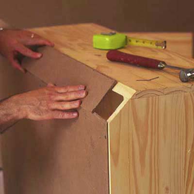 Covering gap in back of chest with plywood