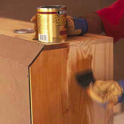 Curing unfinished wood with polyshine