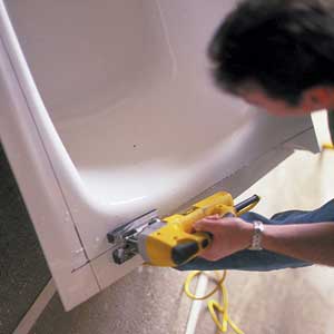 Cutting the worn tub