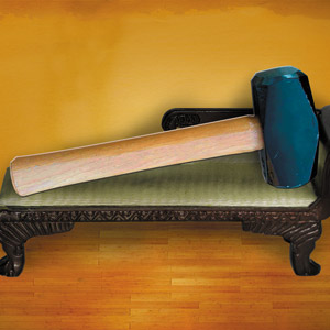 hammer on a sofa