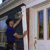 Install fluted columns with urethane adhesive and galvanized finishing nails