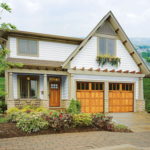 upgraded garage doors for renovated exterior