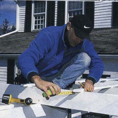 Step 6: Positioning lattice strips to build an arbor