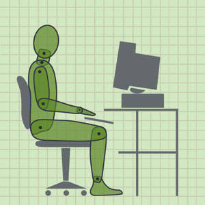 the healthy way to sit at a desk