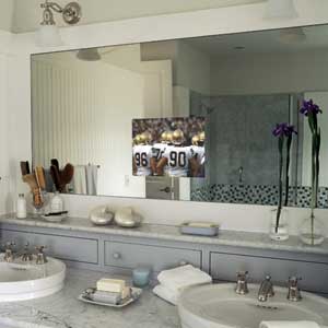 Mirror  Bathroom on Television In The Mirror In The Bathroom Vanity