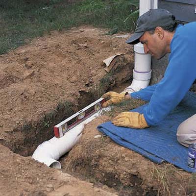 Insert the downspout adapter and reducer