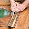 scraping the moldings
