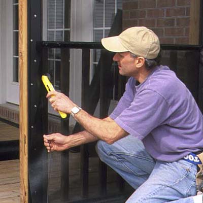 porch screen installation