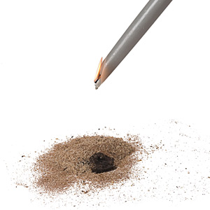 sawdust chipped off from a pencil