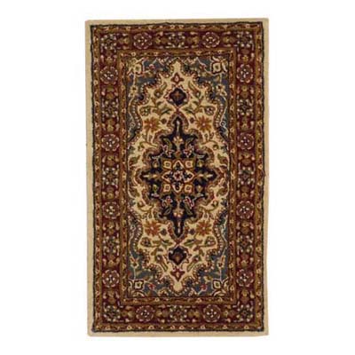 detail of a beautiful pattern on a bedside area rug
