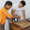using power tools to build a tree swing