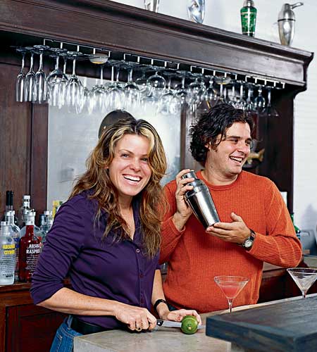 preparing cocktails in the old barroom