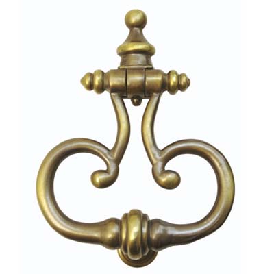 curves of this door knocker are shaped like perfume bottle  