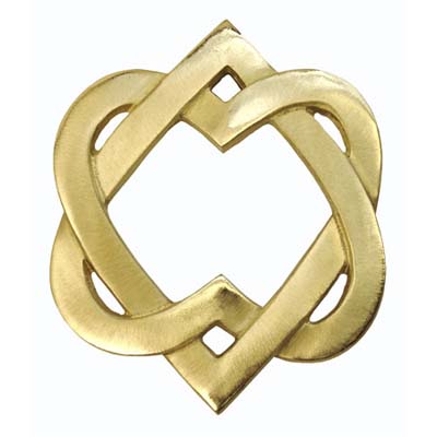 solid brass entwined hearts designed door knocker   