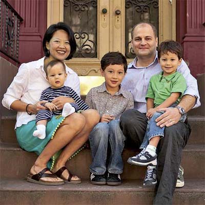 This Old House's Brooklyn Project House family on their stoop