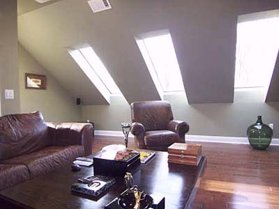 Attic turned into cigar room.
