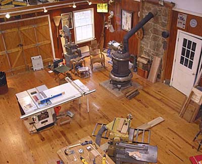 Birds-eye view of the Woodshed interior