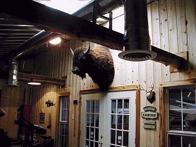 A/C ducts supported by cedar beams
